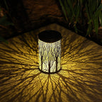 Modern Art Deco Solar Cylinder Skeleton Lantern Iron LED Outdoor Landscape Light For Garden Lumendat