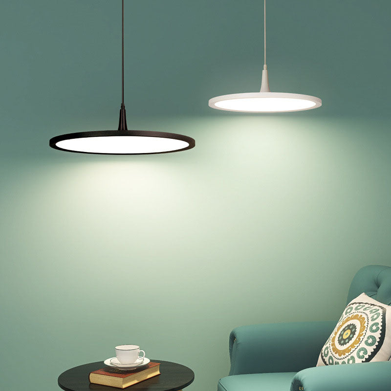 Modern Minimalist Aluminum Round Shape LED Pendant Light for Dining Room BulbSquare