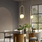 Modern Light Luxury Minimalist Oval Glass Orb 1/2-light Pendant Light BulbSquare