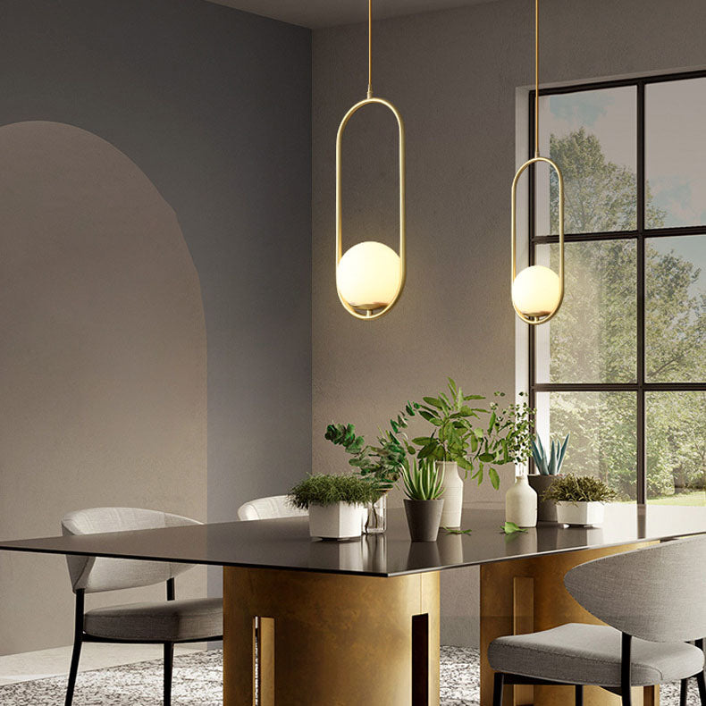 Modern Light Luxury Minimalist Oval Glass Orb 1/2-light Pendant Light BulbSquare