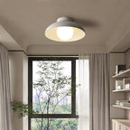 Japanese Wabi-sabi Iron Glass 1-light Semi-flush Mount Light BulbSquare
