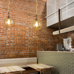 Industrial Vintage Glass Ball Rope Hanging 1-Light Pendant Light