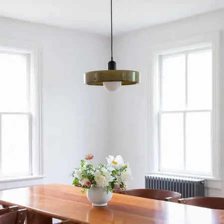 Vintage Colorful Glass Dish Shape 1-light Pendant Light Lumendat