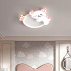 Lumendat Modern Cute Children's Bear Iron Acrylic Eye Protection LED Flush Mount Ceiling Light Lumendat