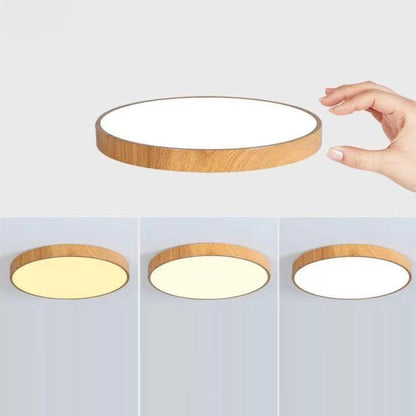 Contemporary Scandinavian Round Pvc Iron LED Flush Mount Ceiling Light for Bedroom