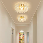 Modern Minimalist Flower Metal Acrylic LED Semi-Flush Mount Ceiling Light For Bedroom