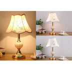 Nordic Vintage Floral Glass Fabric 1-Light Table Lamp Lumendat