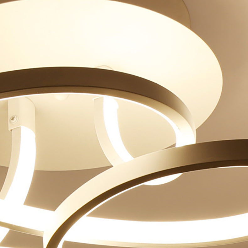 Modern Transitional Irregular Strip Aluminum Acrylic LED Semi-Flush Mount Ceiling Light For Living Room Lumendat