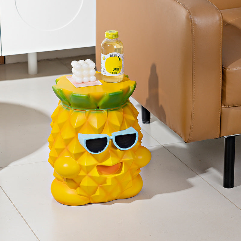 Lumendat Contemporary Creative Pineapple Design Resin Kids Low Stool For Living Room Lumendat