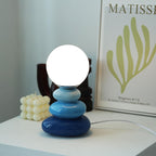Modern Minimalist Pebble Ceramic Glass USB LED Table Lamp Lumendat