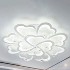 Modern Minimalist Petal Hardware Acrylic Crystal LED Semi-Flush Mount Ceiling Light For Living Room
