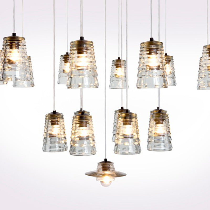 Modern Industrial Clear Glass Iron 1-light Pendant Light BulbSquare