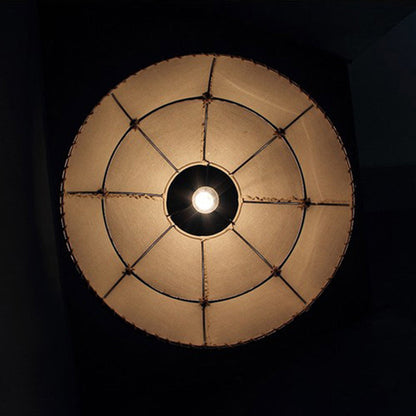 Traditional Rustic Fabric Semicircle Lampshade 1-light Pendant Light for Dining Room