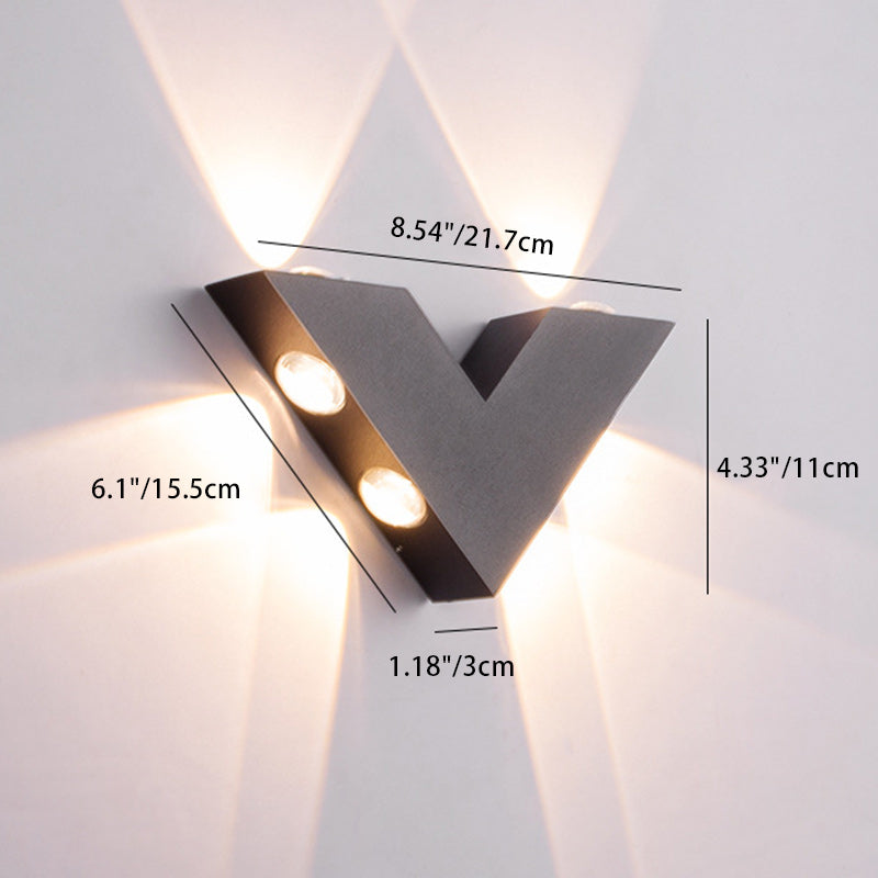Modern Minimalist V-Shaped Triangle Aluminum Glass LED Wall Sconce Lamp For Garden Lumendat