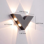 Modern Minimalist V-Shaped Triangle Aluminum Glass LED Wall Sconce Lamp For Garden Lumendat