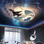 Lumendat Creative Kids Cartoon Aircraft Dimmable Acrylic LED Flush Mount Ceiling Light Lumendat