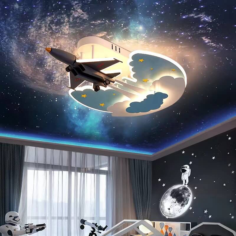 Lumendat Creative Kids Cartoon Aircraft Dimmable Acrylic LED Flush Mount Ceiling Light Lumendat