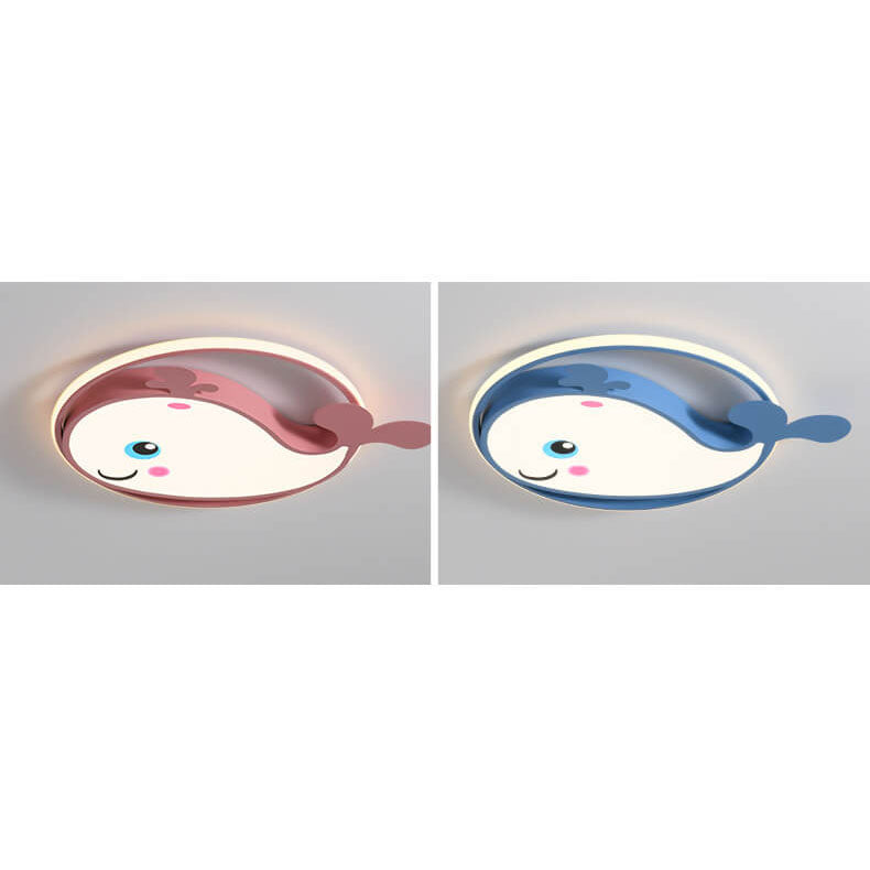 Lumendat Cartoon Creative Dolphin Circle LED Kids Flush Mount Ceiling Light Lumendat