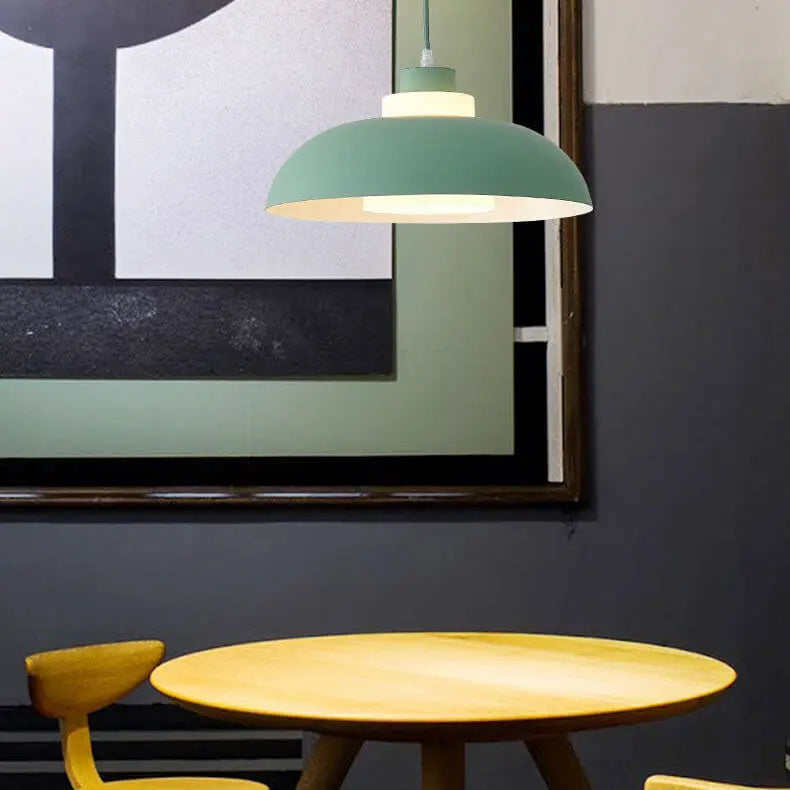 Modern Solid Color Macaron Acrylic Aluminum 1-light Pendant Light BulbSquare