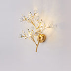 Modern Luxury Crystal Floral Branch Iron 3-Light Wall Sconce Lamp For Living Room