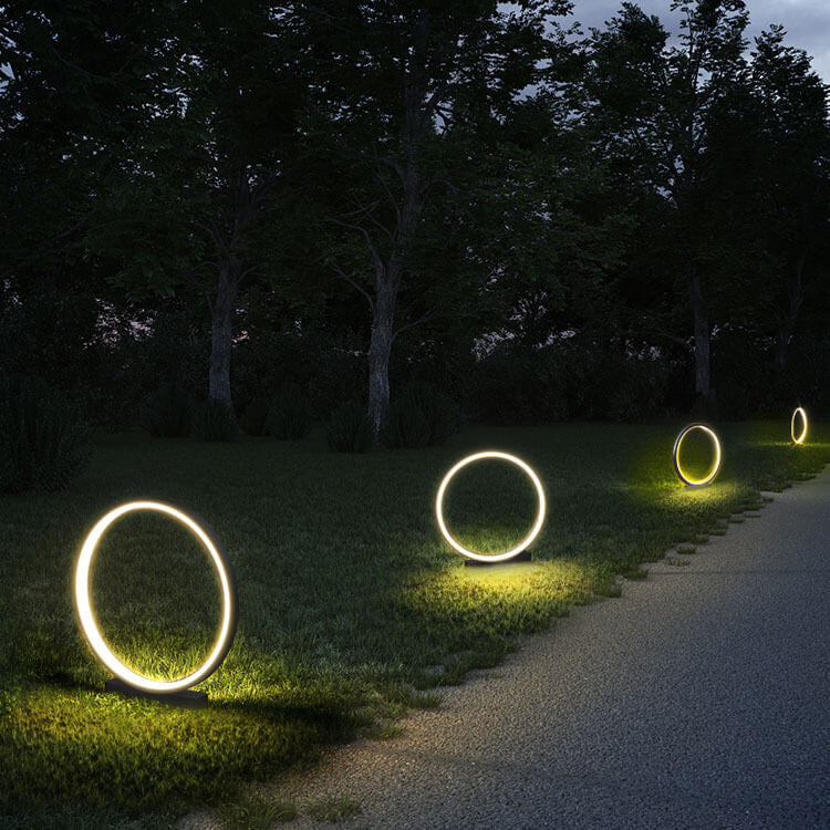 Outdoor Waterproof Acrylic Lampshade Aluminum Ring Design LED Lawn Light Lumendat