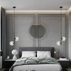 Nordic Minimalist Glass Ball Branch 2-light Chandelier BulbSquare