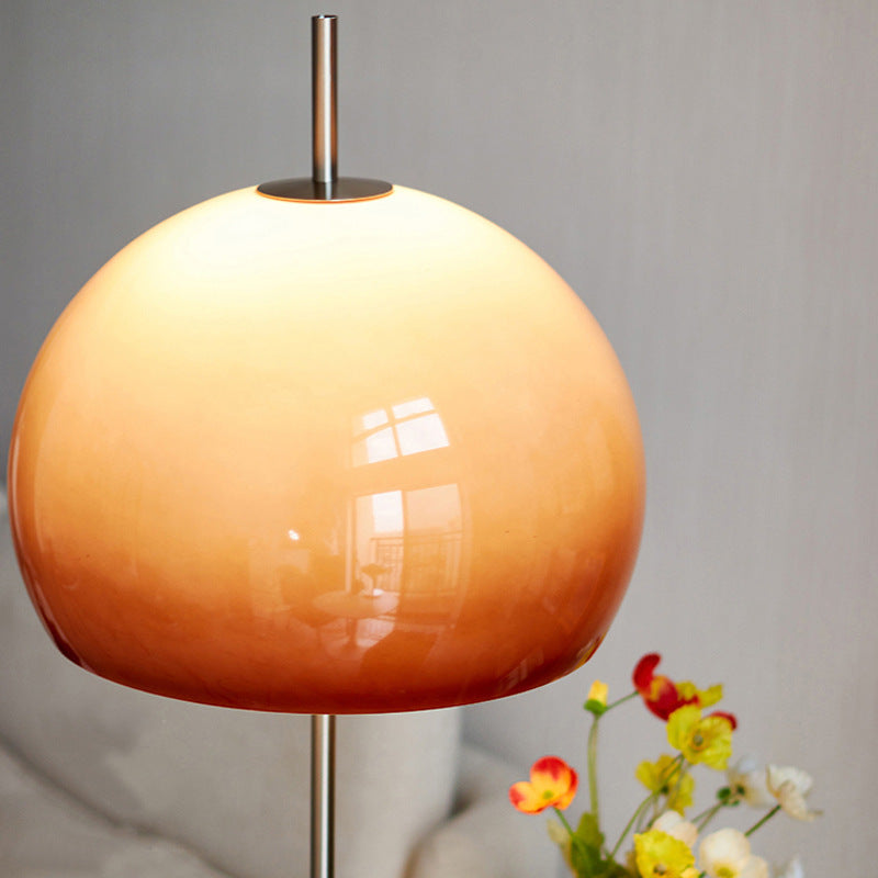 Contemporary Retro Mushroom Hardware Glass 2-Light Standing Floor Lamp For Living Room Lumendat