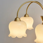 Traditional French Cream Floral Copper Glass 5/6/8 Light Chandelier for Living Room Lumendat