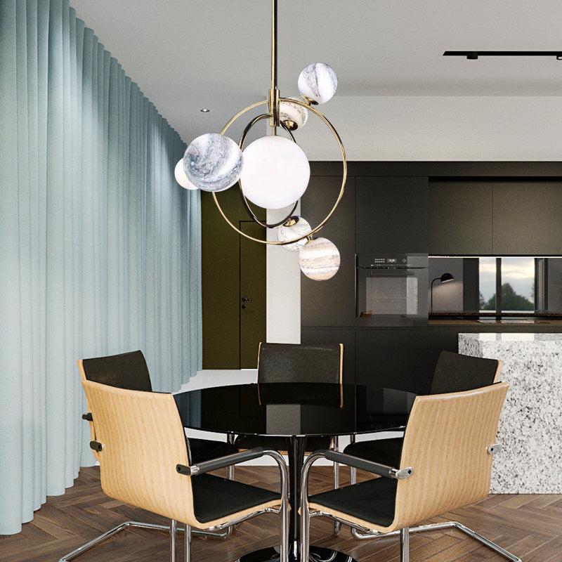 Lumendat Contemporary Creative Glass Balls 7-Light Chandelier For Bedroom Lumendat