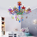 Modern Luxury Crown Iron Glass Crystal 6/8 Light Chandelier for Dining Room BulbSquare