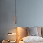 Modern Minimalist Wood Cylinder LED Pendant Light Lumendat