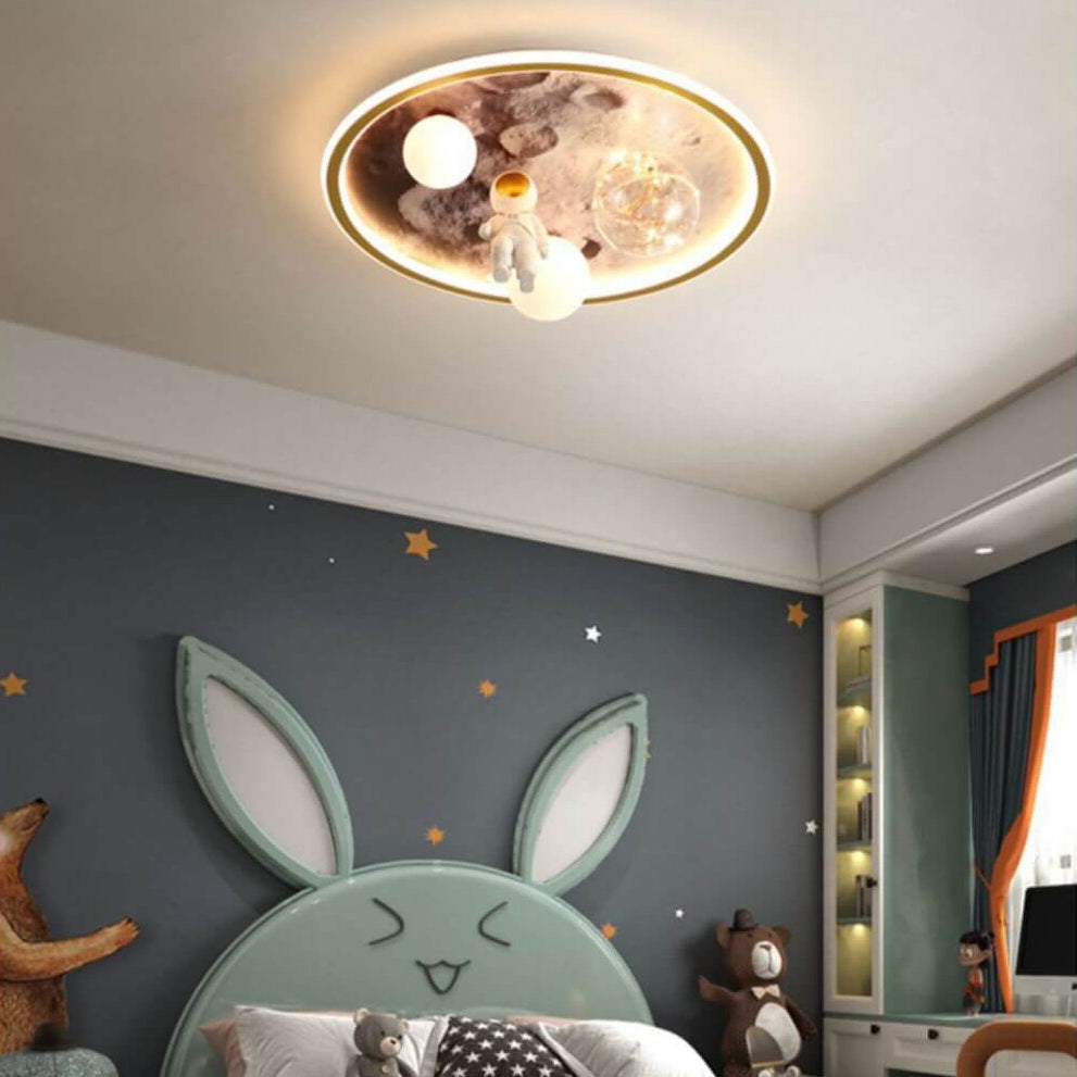 Lumendat Cartoon Childlike Creative Spaceman Design LED Flush Mount Light Lumendat
