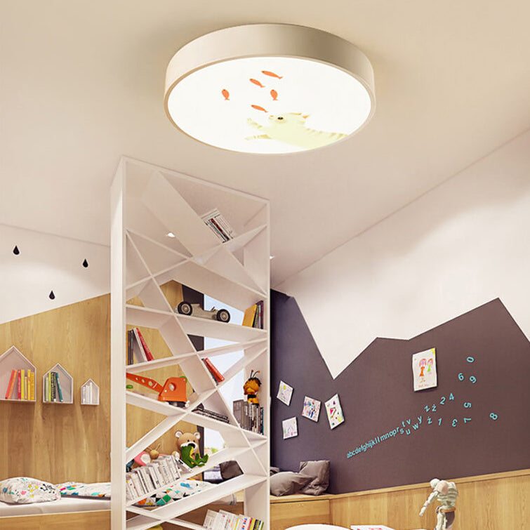 Lumendat Cartoon Creative Colorful Round Children LED Flush Mount Ceiling Light Lumendat