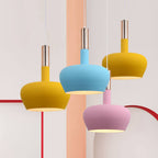 Nordic Macaron Aluminum Dome Bottle 1-light Pendant Light BulbSquare