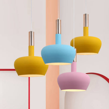 Nordic Macaron Aluminum Dome Bottle 1-light Pendant Light