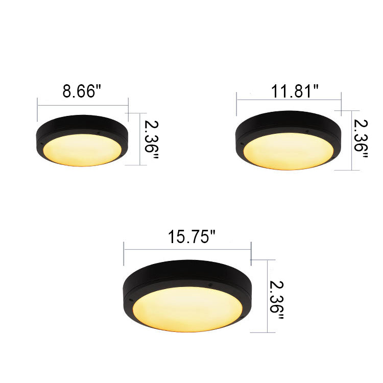 Outdoor Simple Round Octagon Aluminum Waterproof LED Flush Mount Ceiling Light BulbSquare