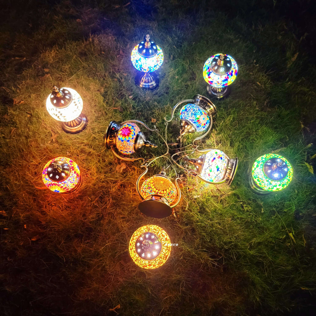 Moroccan Stained Glass Round Pot USB Rechargeable LED Portable Table Lamp Lumendat