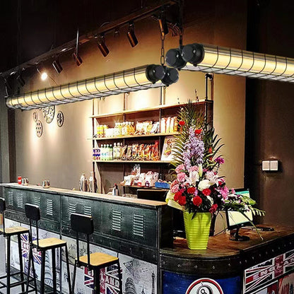 Contemporary Industrial Long Metal Acrylic 1/2 Light Island Light Chandelier for Dining Room