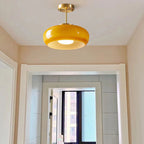 Contemporary Scandinavian Oval Iron Copper Glass 1-light Pendant Light for Bedroom
