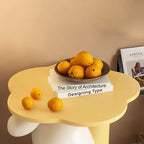 Lumendat Contemporary Creative Kids Flower Rabbit Resin Wood End Table 1-Tray For Bedroom Lumendat