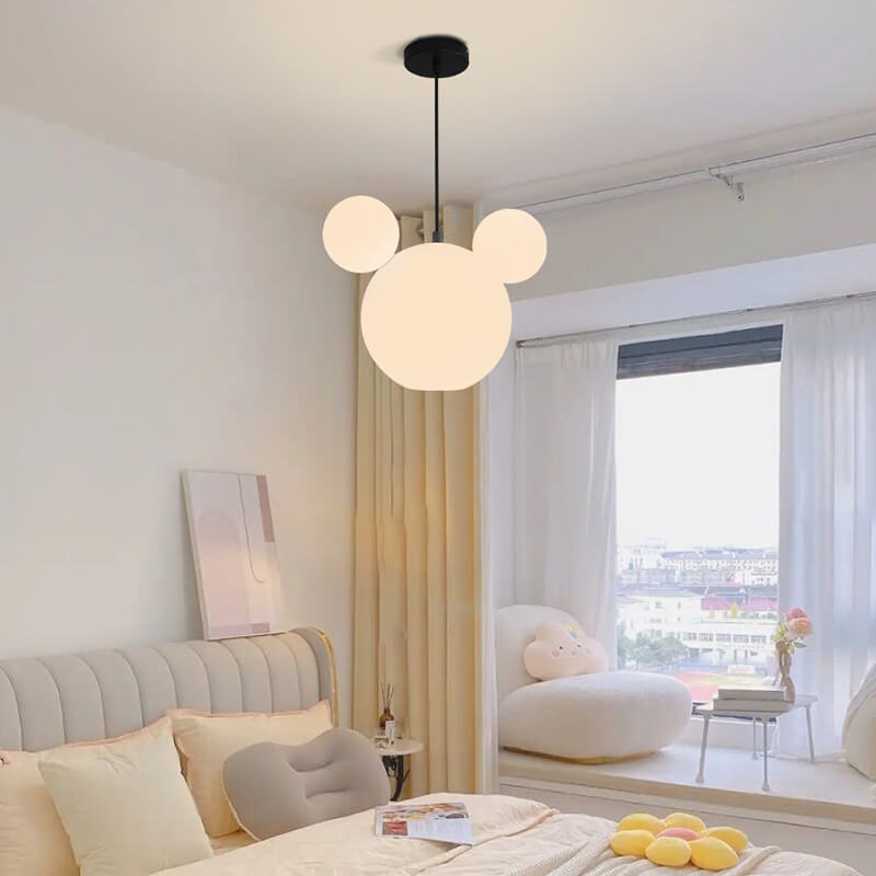 Lumendat Modern Minimalist Milk White PE Mouse 3-Light Kids Chandelier Lumendat