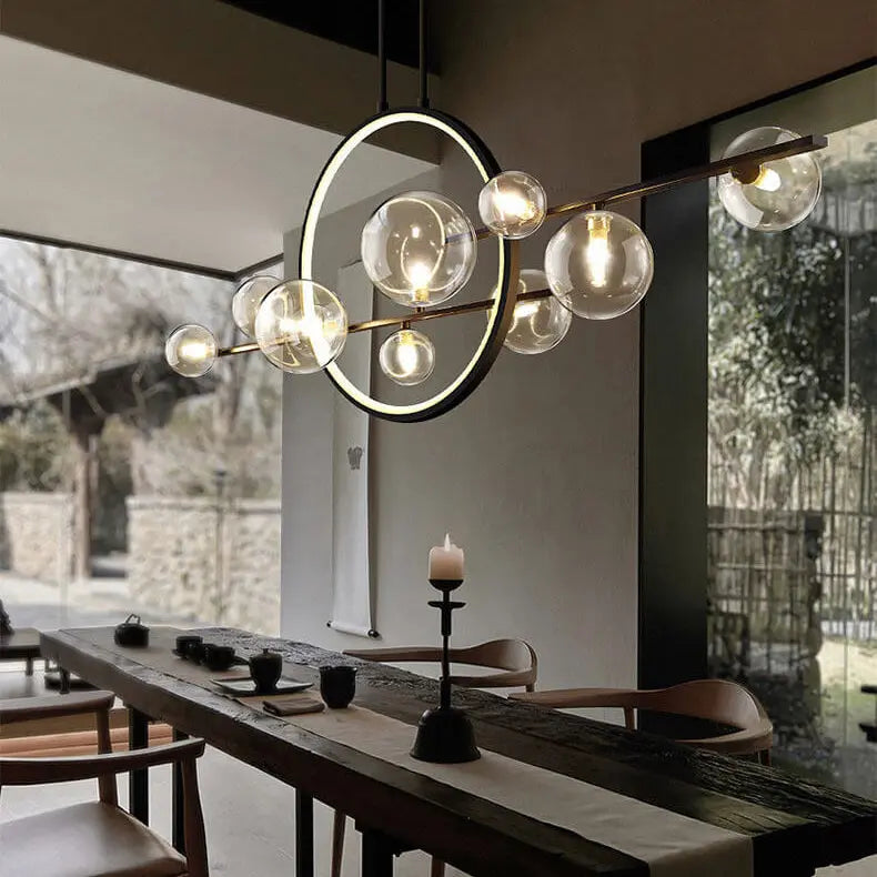 Modern Glass Long Bubble Magic Bean Island Light 7/10 Light Chandelier Lumendat