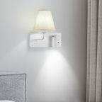 Modern Simplicity Iron Aluminum Fabric Cone 1-Light Wall Sconce Lamp For Bedroom