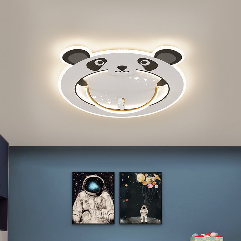 Lumendat Modern Art Deco Kids Aluminum Acrylic Penguin Panda Lion Sheep Round LED Flush Mount Ceiling Light For Bedroom Lumendat