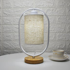 Nordic Linen White Ring 1-Light Dimmable Table Lamp Lumendat