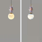 Lumendat Contemporary Nordic Kids Resin Glass Round Angel 1-Light Pendant Light For Bedside Lumendat