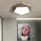 Contemporary Scandinavian Iron Acrylic Polygon LED Flush Mount Ceiling Light for Bedroom