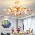 Modern Luxury Rose Iron Ceramic Crystal 6/7/8 Light Chandelier Lumendat