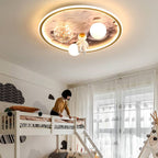 Lumendat Children Creative Cartoon Astronaut Moon Acrylic LED Kids Flush Mount Ceiling Light Lumendat