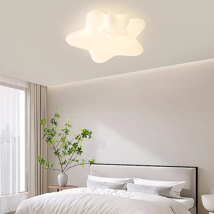 Lumendat Modern Art Deco Kids PE Iron Star Moon LED Flush Mount Ceiling Light For Bedroom Lumendat